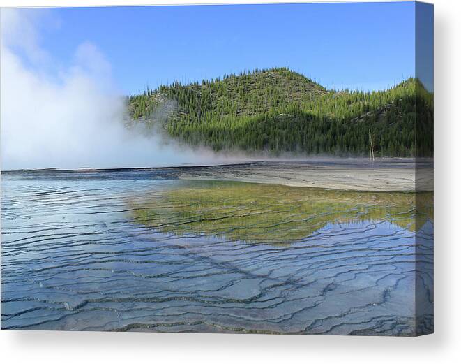 Reflection Canvas Print featuring the photograph D09127 Reflection in Grand Prismatic Spring by Ed Cooper Photography