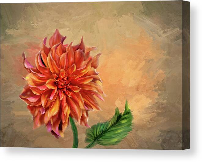 Dahlia Canvas Print featuring the photograph Dahlia in the fall by Mary Timman