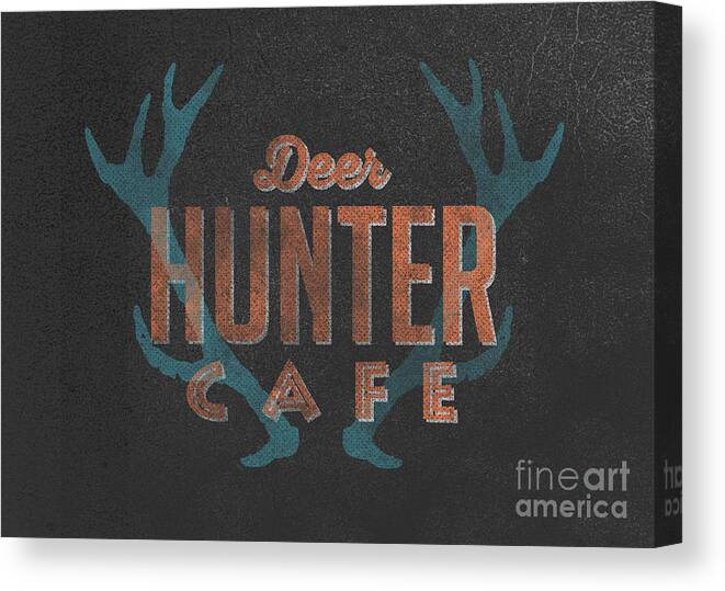 Deer Canvas Print featuring the digital art Deer Hunter Cafe by Edward Fielding