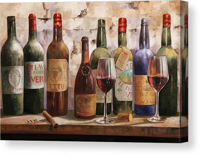 Wine Canvas Print featuring the painting Del Buon Vino by Guido Borelli