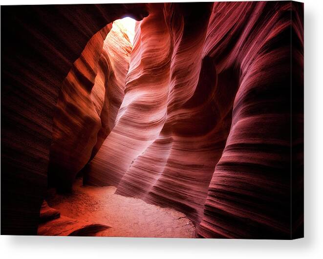 Antelope Canyon Canvas Print featuring the photograph Desert Southwest Underworld by Nicki Frates