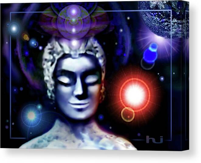 Buddha Canvas Print featuring the painting Buddha - Be At Peace by Hartmut Jager