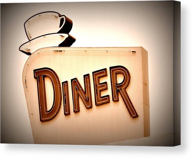 Diner Canvas Print featuring the photograph Diner by Andrea Platt