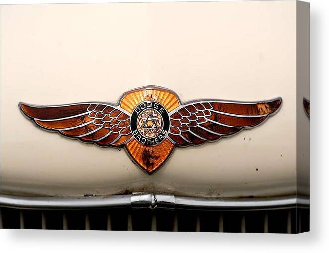 Dodge Canvas Print featuring the photograph Dodge brothers emblem by David Campione