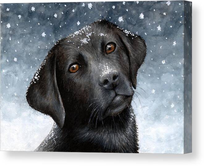 Dog Canvas Print featuring the painting Dog 100 by Lucie Dumas