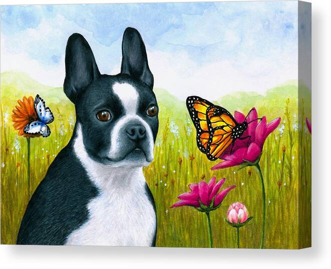 Dog Canvas Print featuring the painting Dog 134 by Lucie Dumas