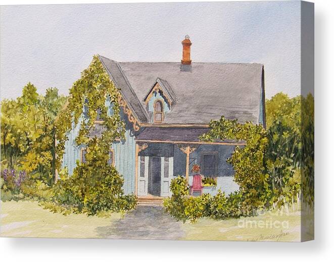 House Canvas Print featuring the painting Down the road.... by Jackie Mueller-Jones