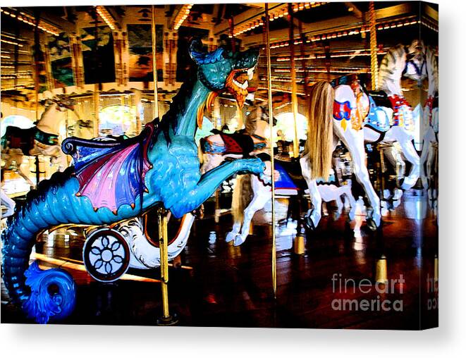 Carousel Canvas Print featuring the photograph Dreams Take Flight by Linda Shafer
