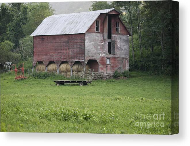 Barn Canvas Print featuring the photograph Dry Fork Red by Randy Bodkins