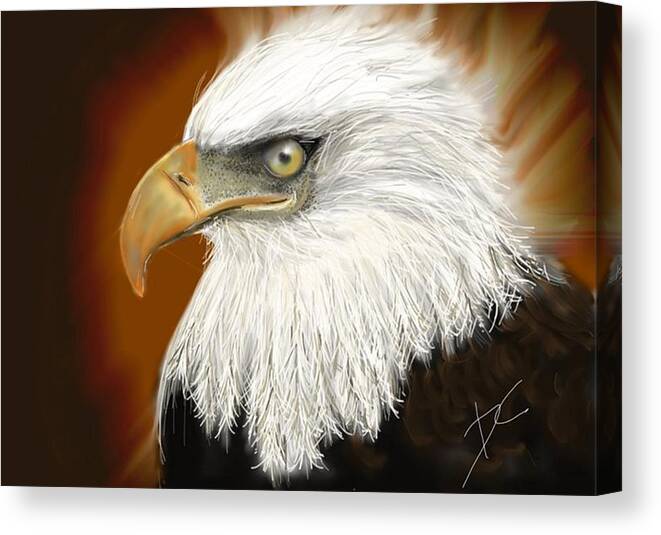 Eagle Canvas Print featuring the digital art Eagle American by Darren Cannell