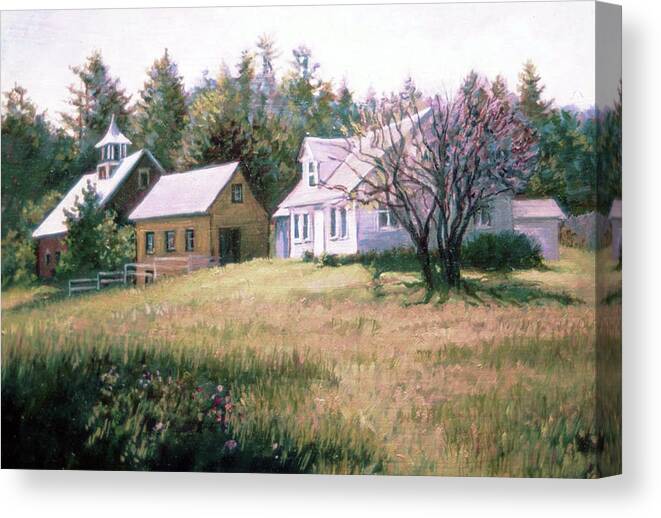 Farm Canvas Print featuring the painting Early Morning Farm by Marie Witte