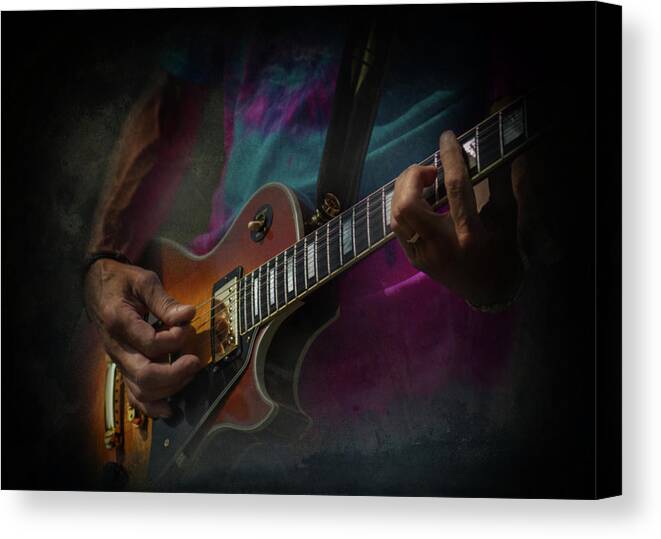 Guitar Canvas Print featuring the photograph Live In Concert by Richard Macquade