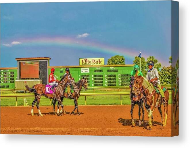 Horses Canvas Print featuring the photograph Ellis Park Shining Through by Chad Fuller