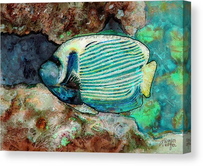 Fish Canvas Print featuring the digital art Emperor Angelfish by Arline Wagner