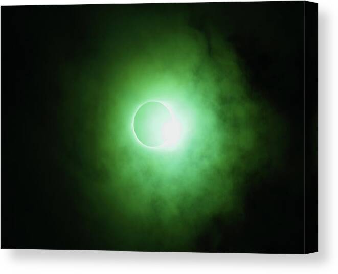 Solar Eclipse Canvas Print featuring the photograph End Of Totality by Daniel Reed