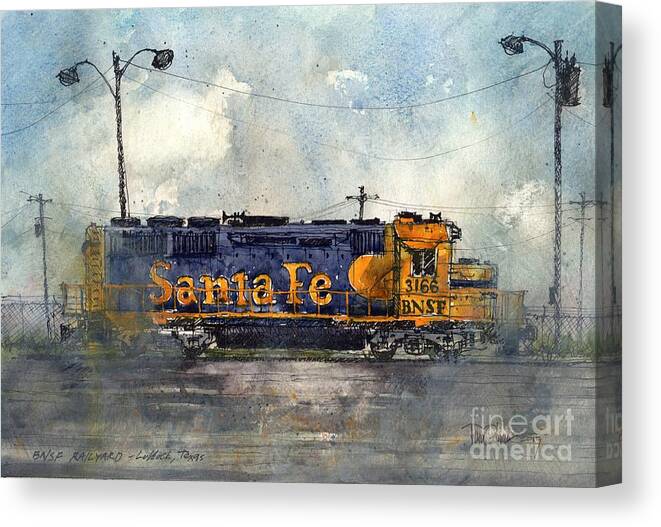 Santa Fe Canvas Print featuring the painting Engine 3166 by Tim Oliver