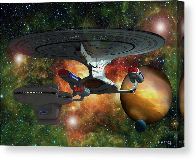 Star Trek Canvas Print featuring the digital art Escort by J Carrell Jones