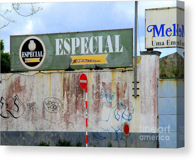 Portugal Canvas Print featuring the photograph Especial Brewery by Randall Weidner