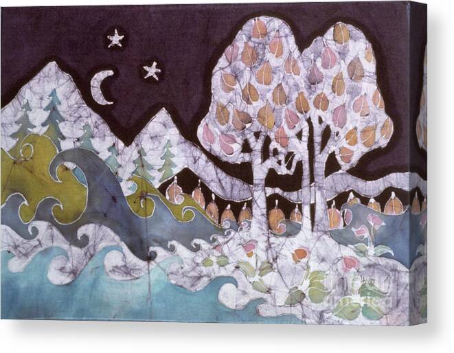 Evening Canvas Print featuring the tapestry - textile Evening in a Gentle Place by Carol Law Conklin