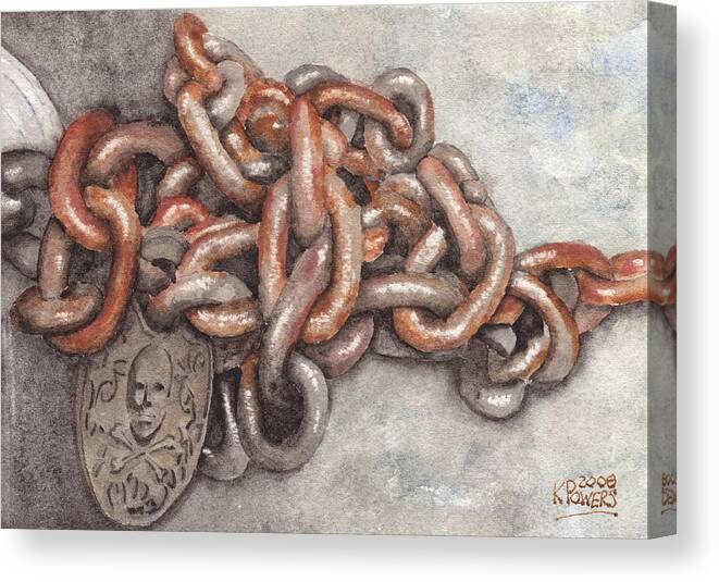 Chain Canvas Print featuring the painting Evil by Ken Powers