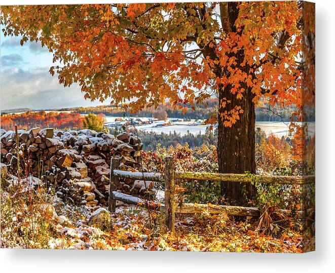 Vermont Canvas Print featuring the photograph Classic Vermont Fall Scene by Tim Kirchoff