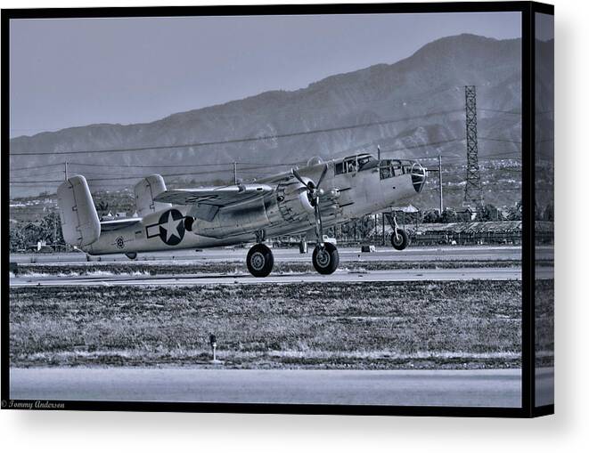 Bomber Canvas Print featuring the photograph Fanny Rising by Tommy Anderson