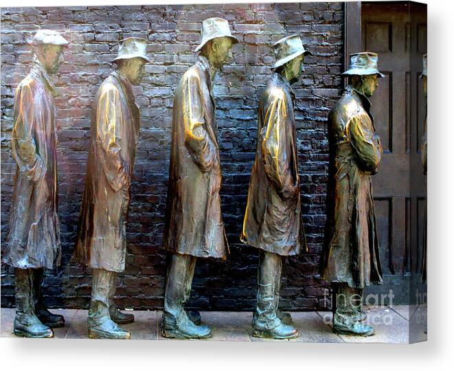 Franklin Roosevelt Canvas Print featuring the photograph FDR Memorial 4 by Randall Weidner