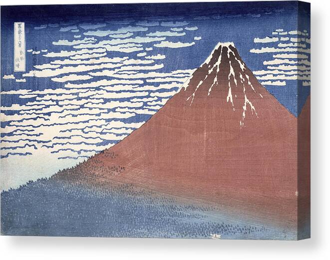 Fine Canvas Print featuring the painting Fine weather with South wind by Hokusai