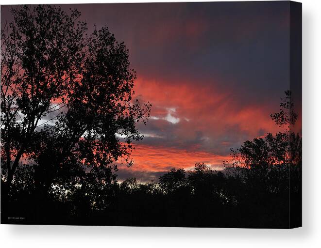 Landscape Canvas Print featuring the photograph Fire In The Sky 1 by Frank Mari