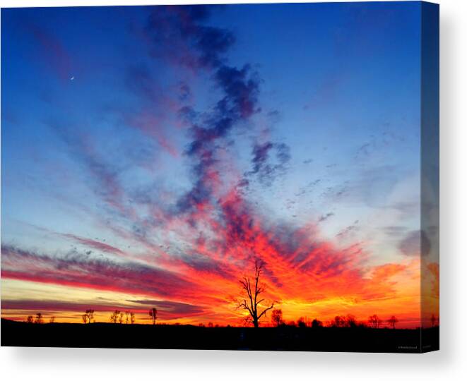 Fire In The Sky Canvas Print featuring the photograph Fire in the Sky by Dark Whimsy