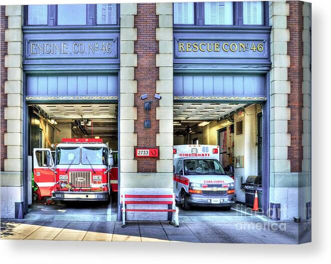 Fire Station Number 46 Canvas Print featuring the photograph Fire Station Number 46 by Mel Steinhauer