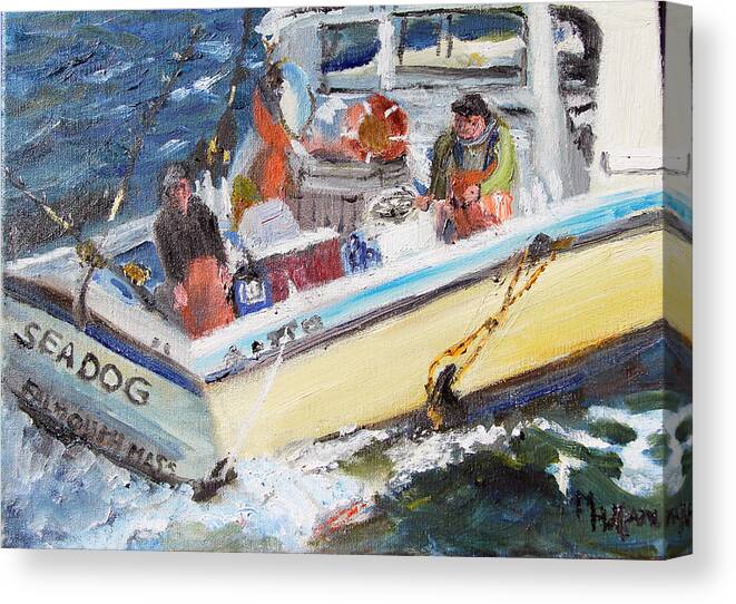 Cape Cod Canvas Print featuring the painting Fishing for Big Fin Tuna by Michael Helfen