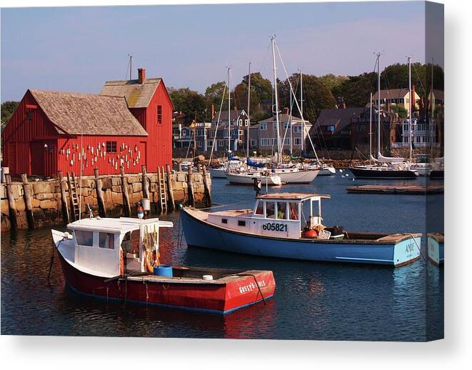 Harbor Canvas Print featuring the photograph Fishing shack by John Scates