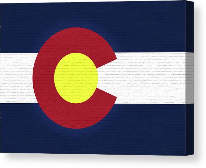 America Canvas Print featuring the digital art Flag of Colorado Wall by Roy Pedersen