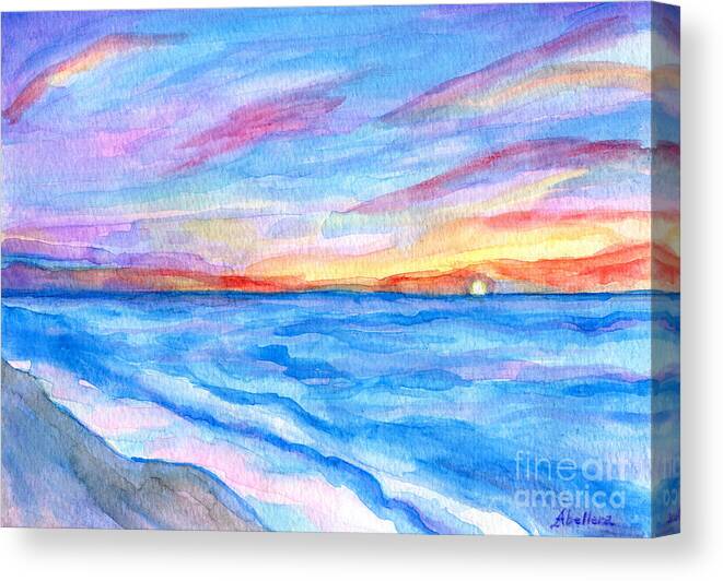 Flagler Beach Canvas Print featuring the painting Flagler Beach Sunrise 2 by Classic Visions Gallery