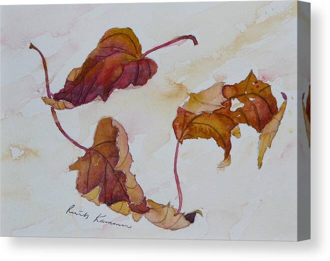 Fall Canvas Print featuring the painting Floating by Ruth Kamenev