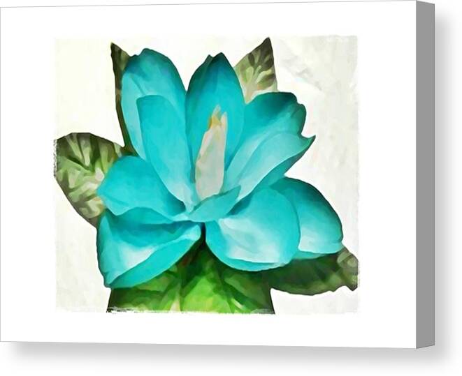 Blue Canvas Print featuring the digital art Floral Series II by Terry Mulligan