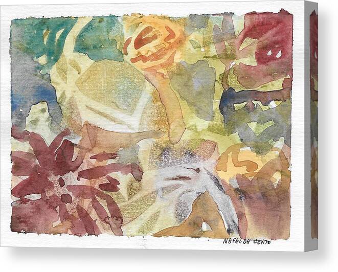 Abstraction Canvas Print featuring the painting Flower Abstraction #3 by Mafalda Cento