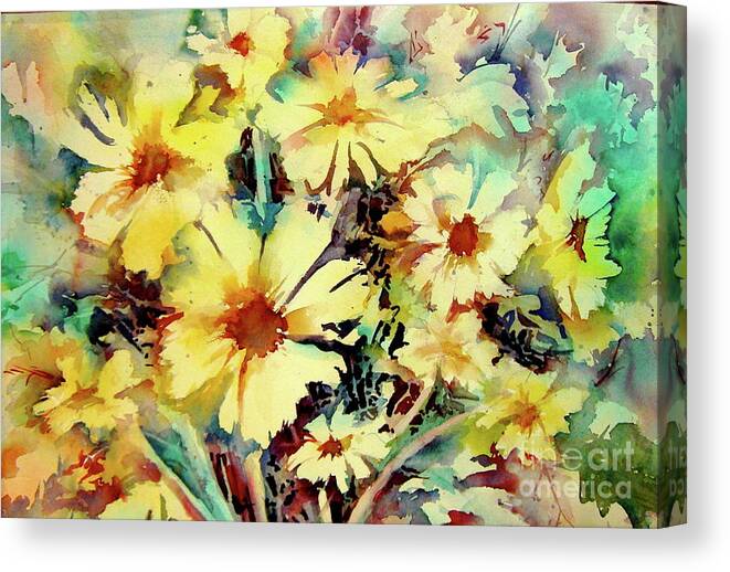 Daisies Canvas Print featuring the painting Flowers are the Sweetest Things by Patsy Walton