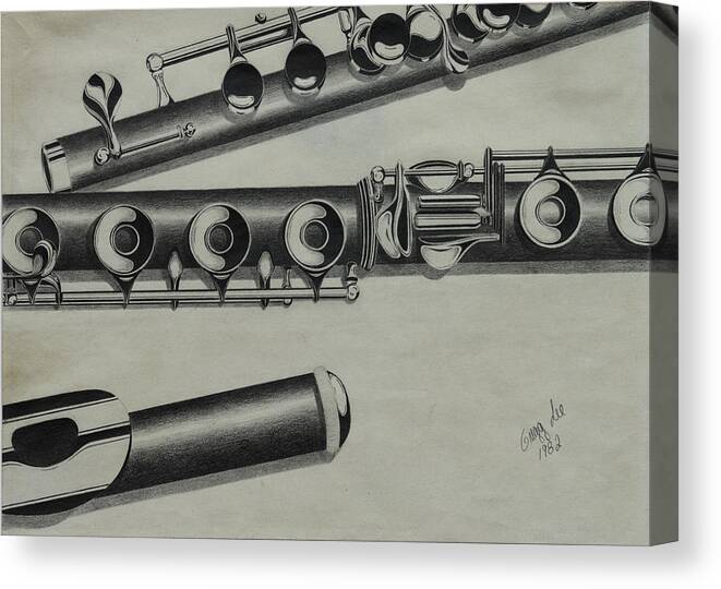Flute Canvas Print featuring the drawing Flutes by Gregory Lee