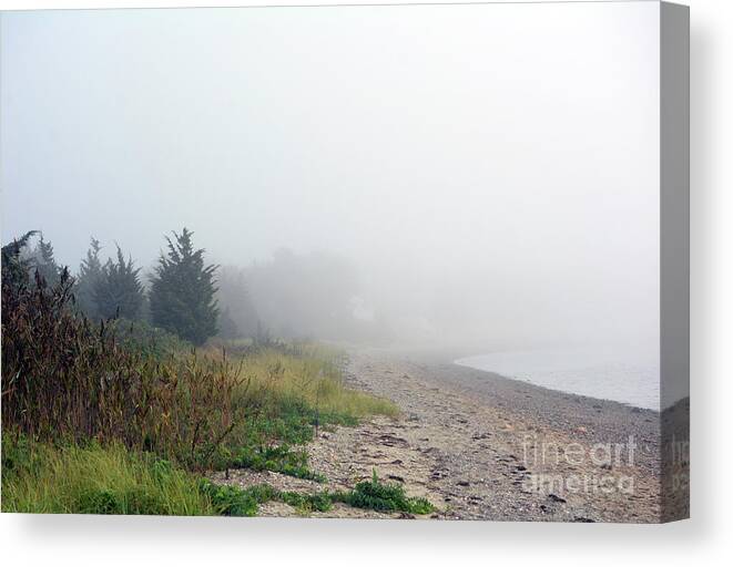 Fog Canvas Print featuring the digital art Fog Rolling In to the Shore by Dianne Morgado