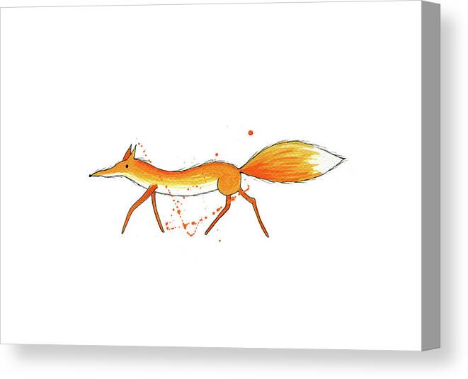 Fox Canvas Print featuring the painting Fox by Andrew Hitchen