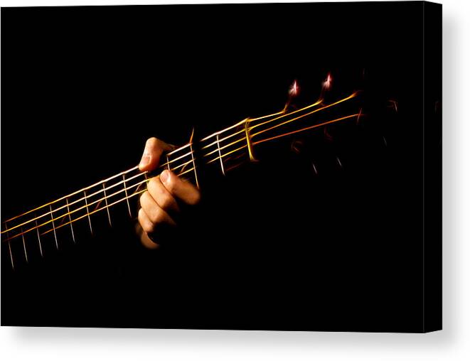 Guitar Canvas Print featuring the photograph Fractal Frets by Cameron Wood
