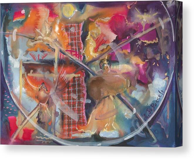 Glass Canvas Print featuring the painting Fragile Detail by Sheri Jo Posselt