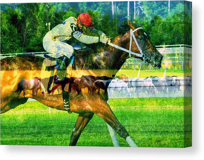 Horse Racing Canvas Print featuring the photograph From pasture to winners circle by David Lee Thompson