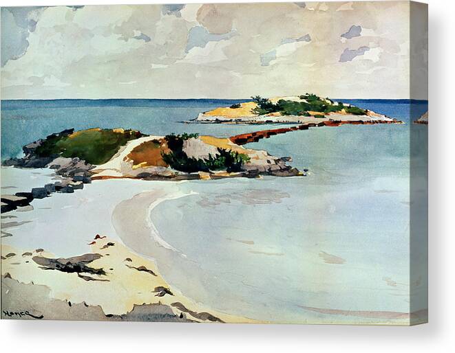 Winslow Homer Canvas Print featuring the drawing Gallows Island by Winslow Homer