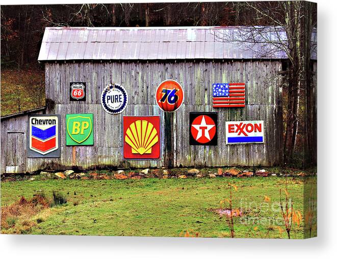 Gas From The Past Canvas Print featuring the photograph Gas from the Past by Jennifer Robin