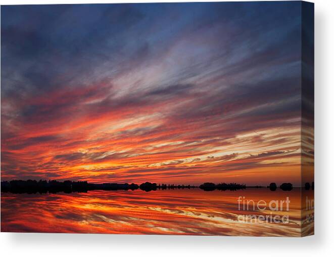Sunset Canvas Print featuring the photograph Meditative Sky by Andrea Kollo