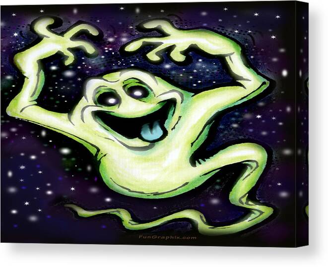 Halloween Canvas Print featuring the painting Ghost by Kevin Middleton