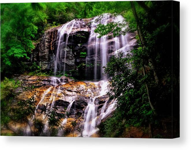 Waterfall Canvas Print featuring the photograph Glen Falls - Highlands NC 009 by George Bostian